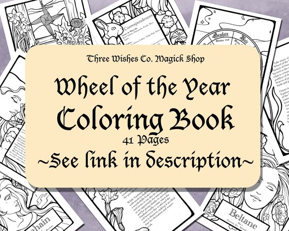 Beltane coloring page may day sabbath wheel of the year coloring pages book of spells wicca pagan printable digital download