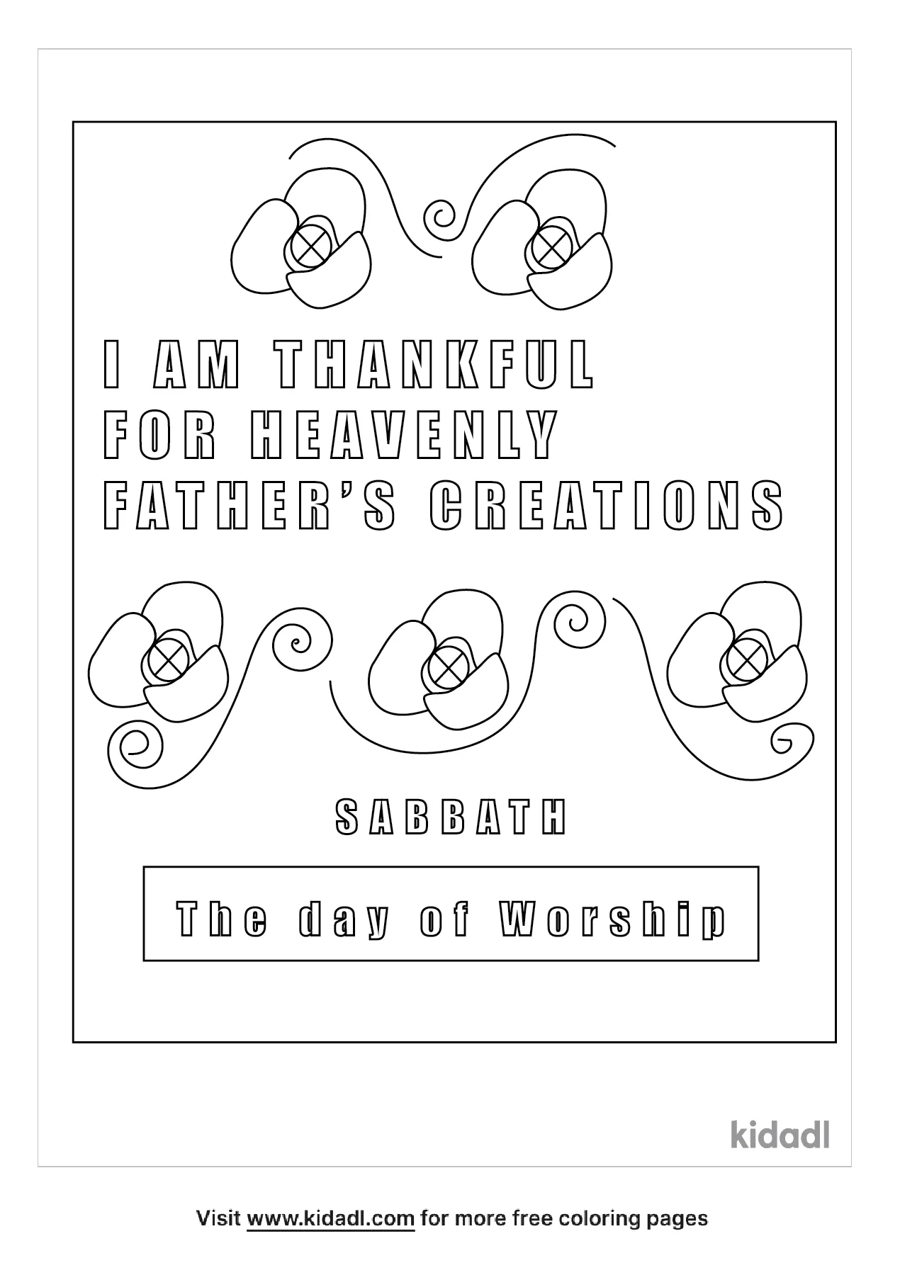 Free the sabbath is a day of worship coloring page coloring page printables