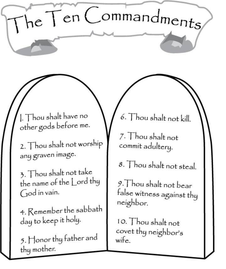 Ten mandments coloring pages