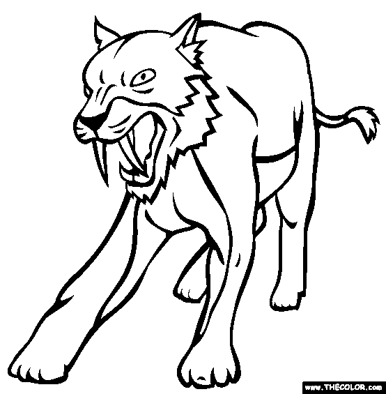 Sabertooth cat coloring page free sabertooth cat online coloring cat coloring page coloring pages dragon coloring page