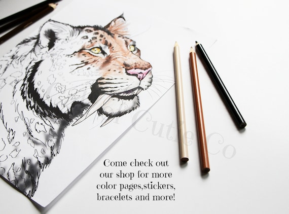 Saber tooth tiger coloring page animal color pages