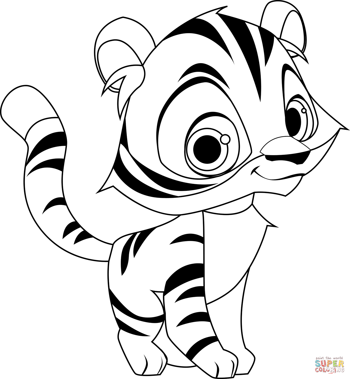 Cute tiger coloring page free printable coloring pages