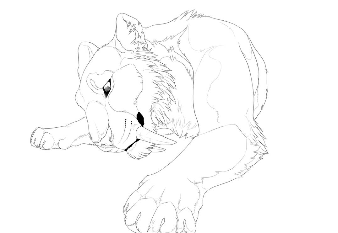 Sabertooth lineart by kium on