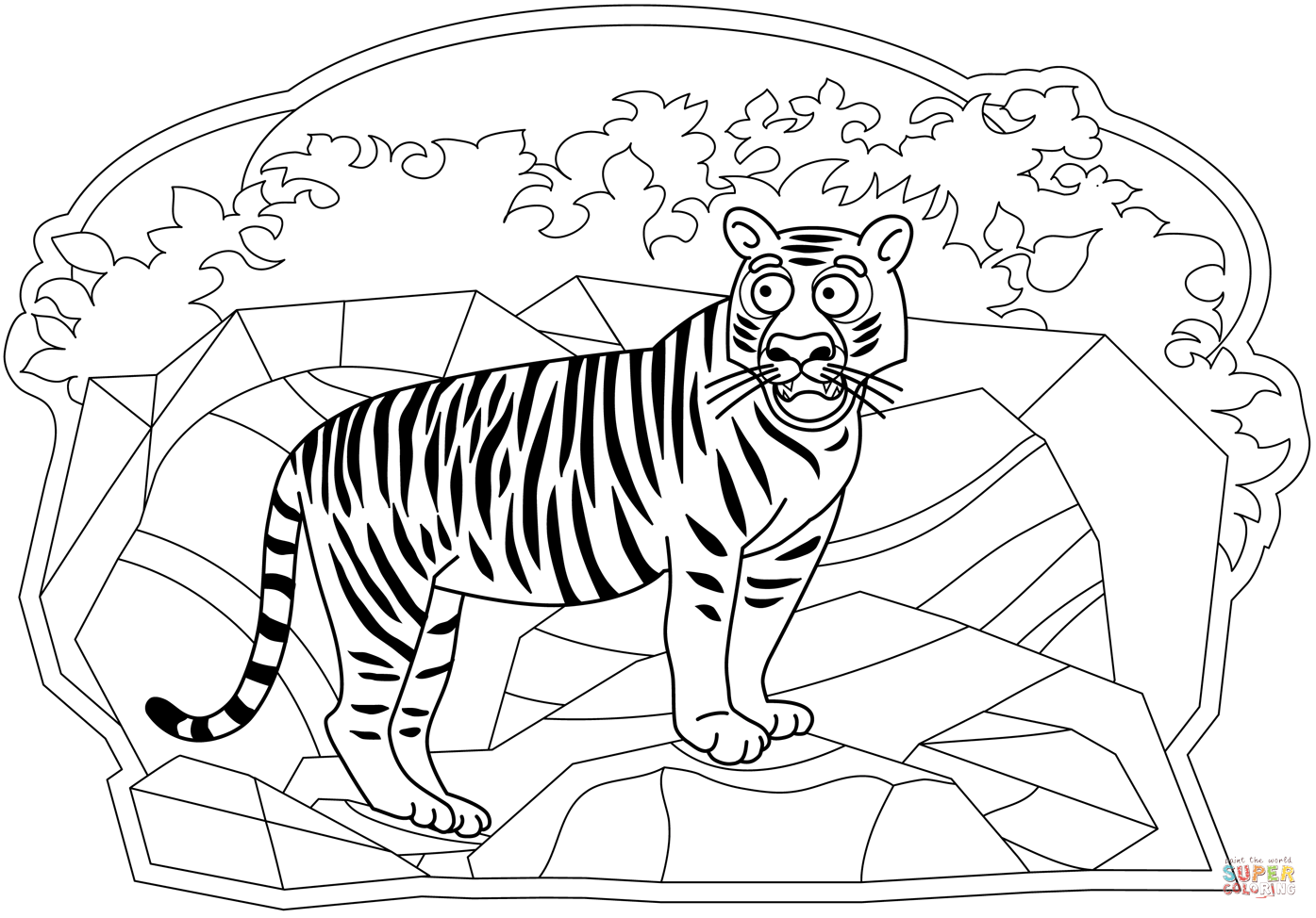 Tiger coloring page free printable coloring pages