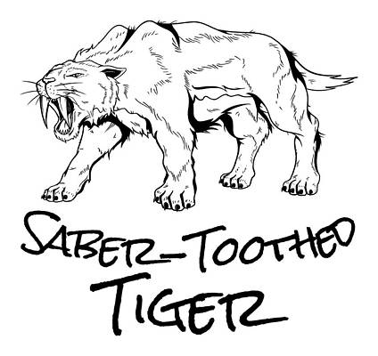 Saber tooth tiger digital art for sale