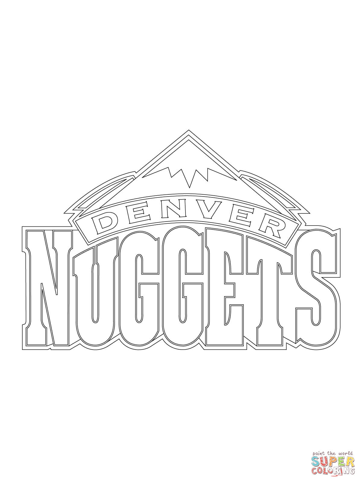 Denver nuggets logo coloring page free printable coloring pages