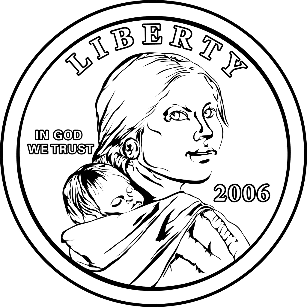 Portrait on a dollar clipart