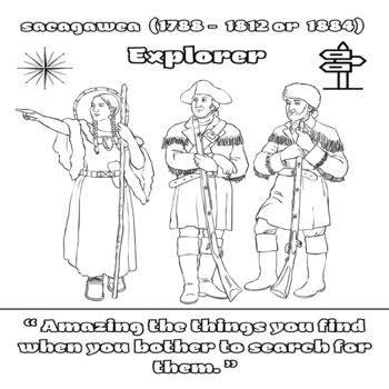 Sacagawea coloring page tpt