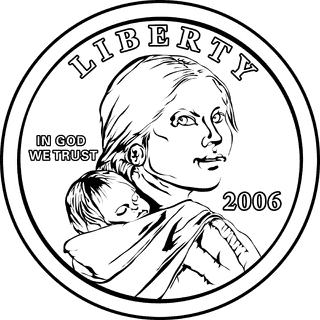 Portrait on a dollar clipart