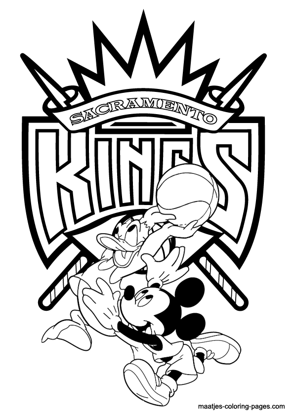 Sacramento kings nba disney coloring pages