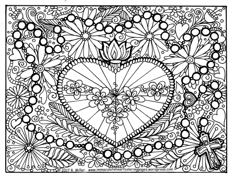 Immaculate heart of mary coloring page â immaculate heart coloring pages