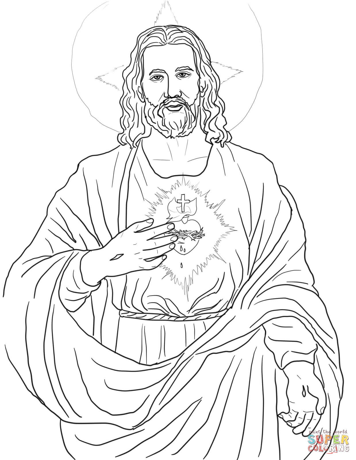 Sacred heart coloring page free printable coloring pages