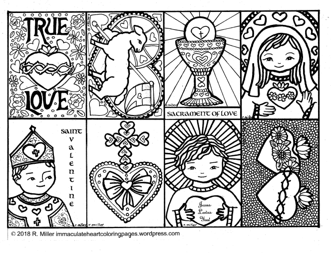 Immaculate heart coloring pages â catholic christian pages to color