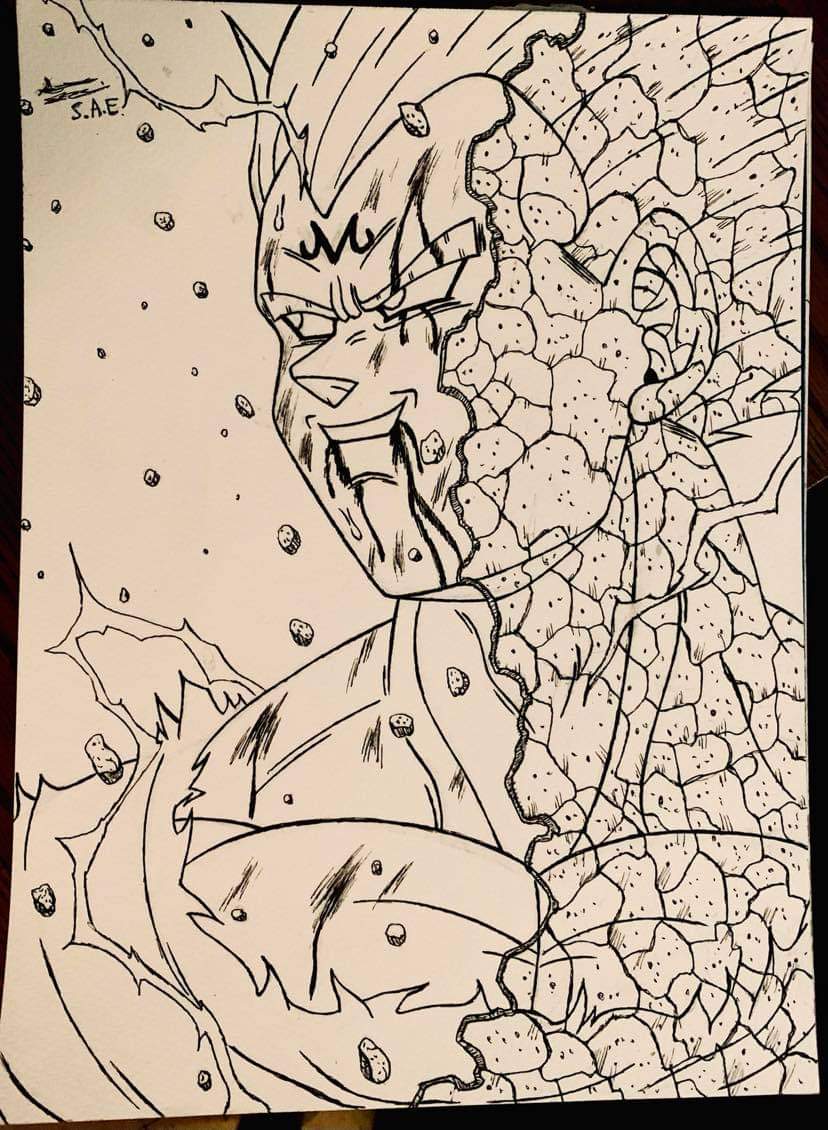 Hey everyone hows my drawing of vegetas sacrifice rdragonballsuper