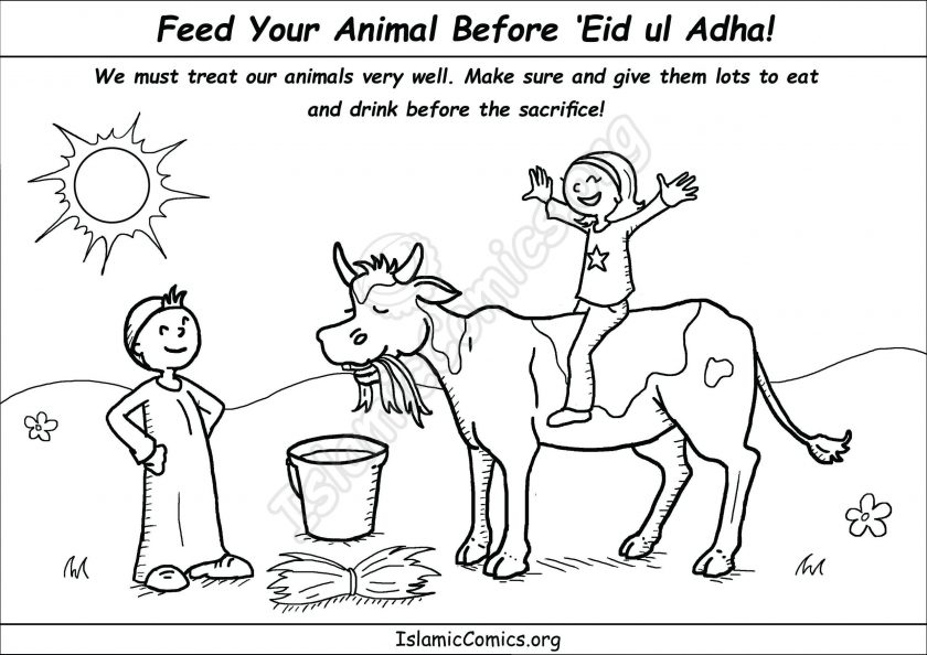 Eid ul adha coloring pages activity sheets â page â islamic comics