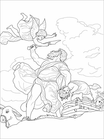 Abraham sacrificing isaac coloring page free printable coloring pages