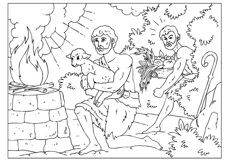 Coloring page cain and abel