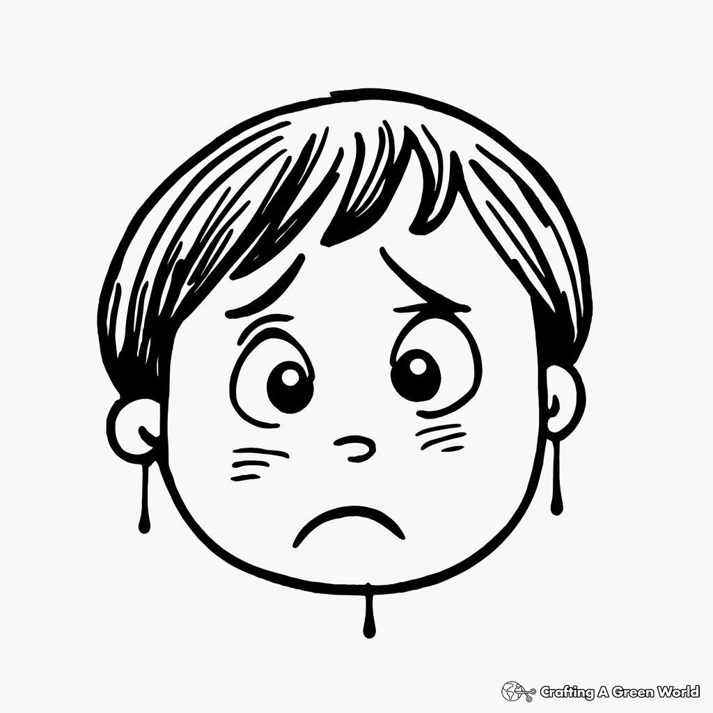 Sad face coloring pages
