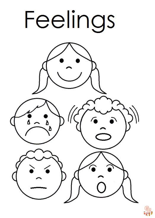 Explore the world of emotions with emotions coloring pages