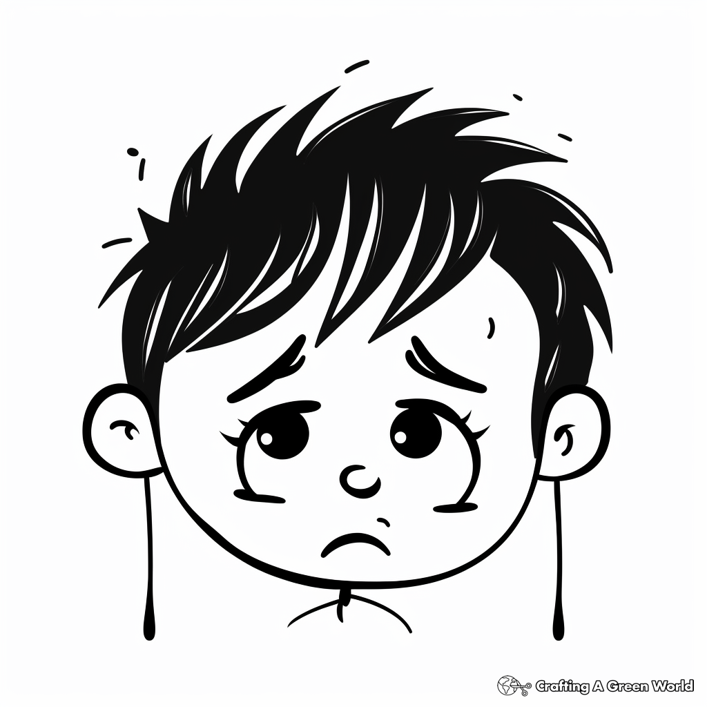 Sad face coloring pages