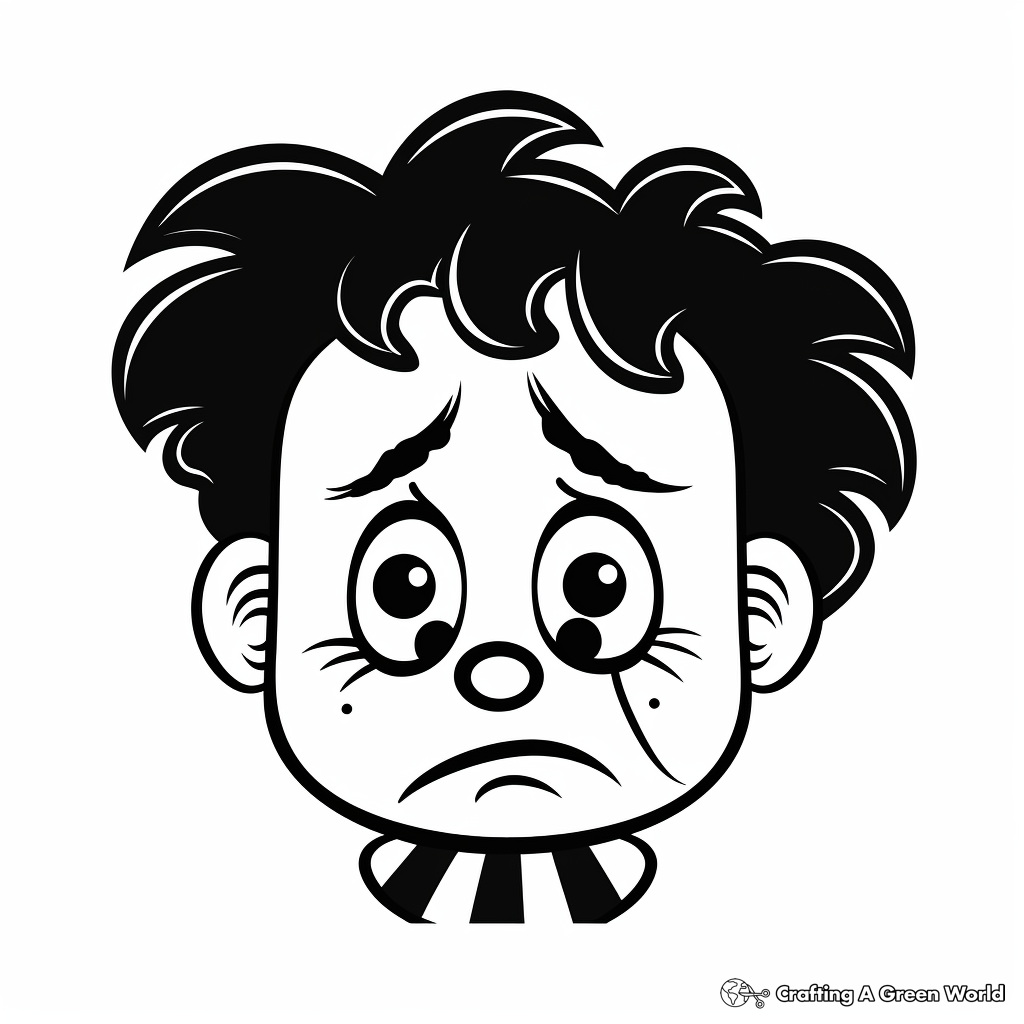 Sad face coloring pages