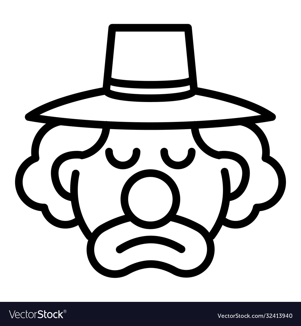 Sad clown icon outline style royalty free vector image