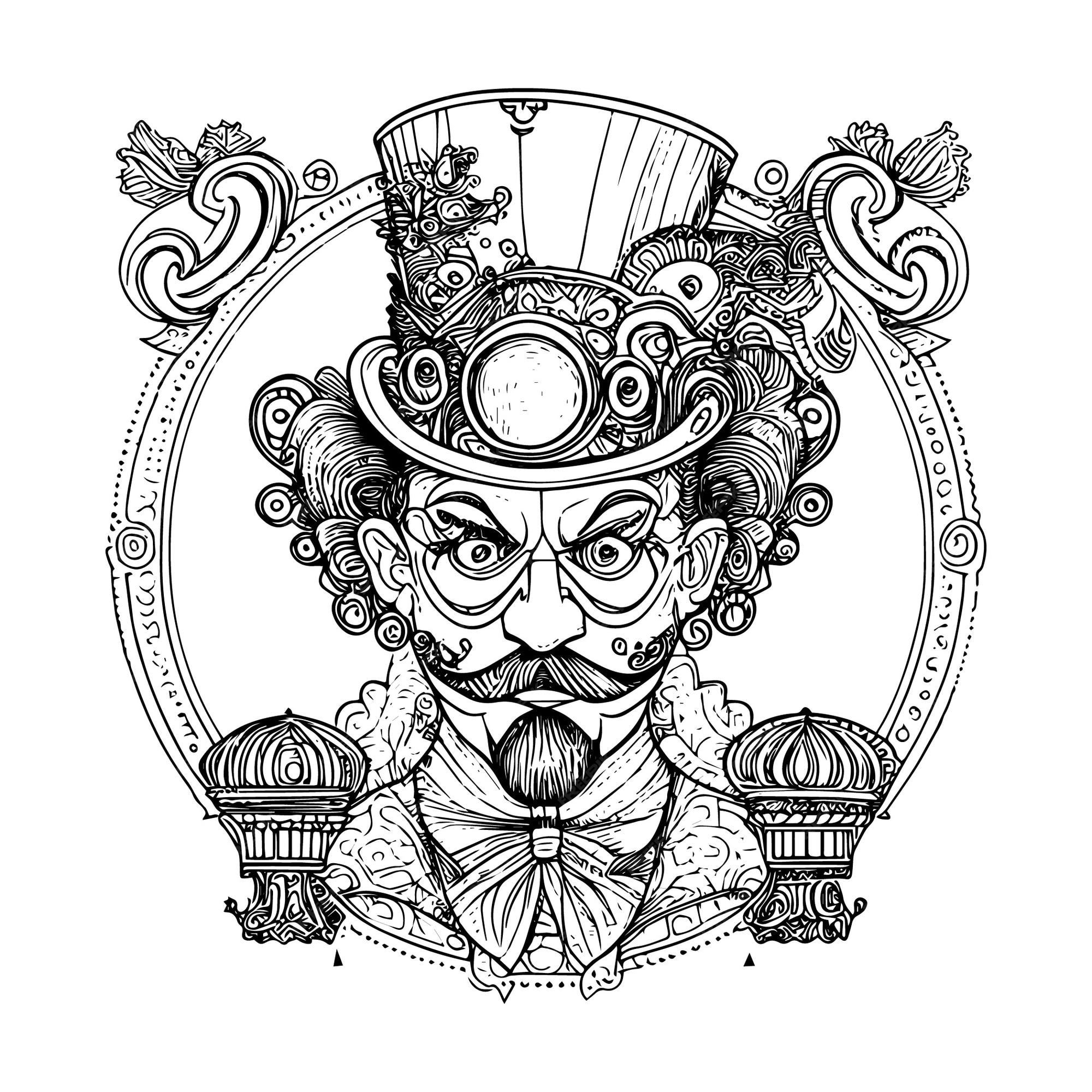 Premium vector sad clown drawing evoking feelings of melancholy and introspection in the viewer