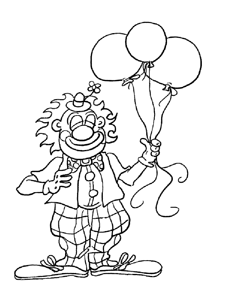 Sad clown coloring page