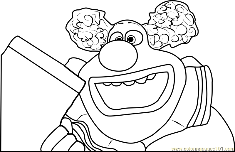 Jangles the clown coloring page for kids