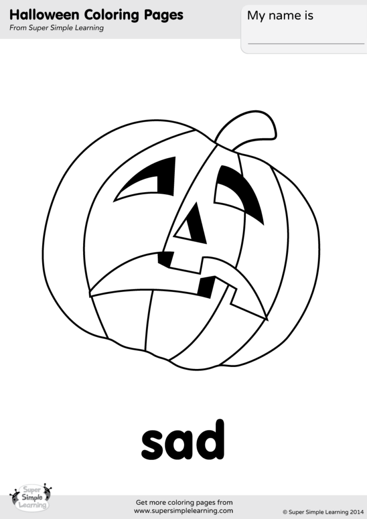 Sad coloring page