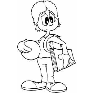 Sad student coloring page