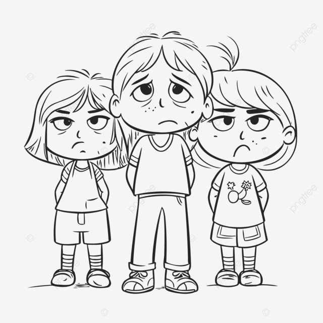Sad kids coloring pages coloring page for kids outline sketch drawing vector wing drawing ring drawing kid drawing png and vector with transparent background for free download