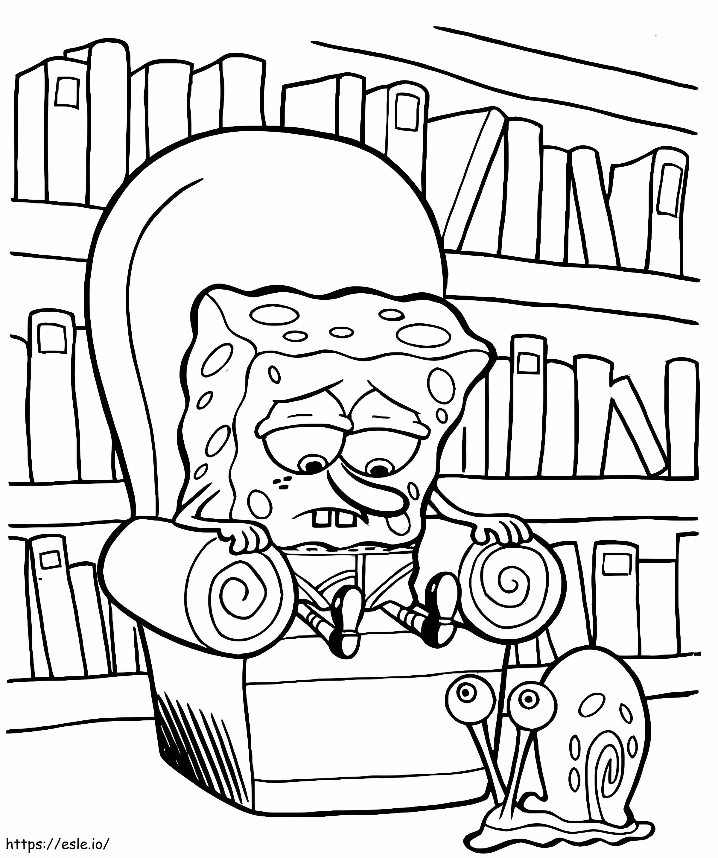 Spongebob is sad coloring page