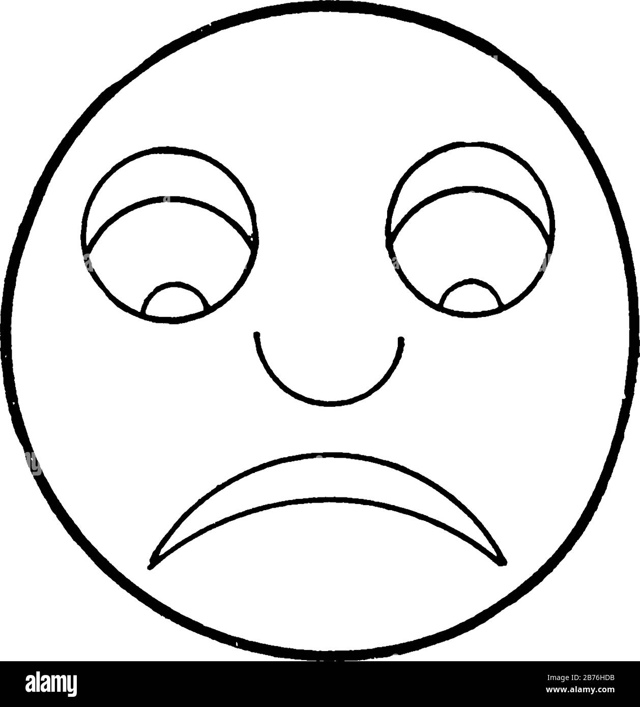 Sad face drawing cut out stock images pictures