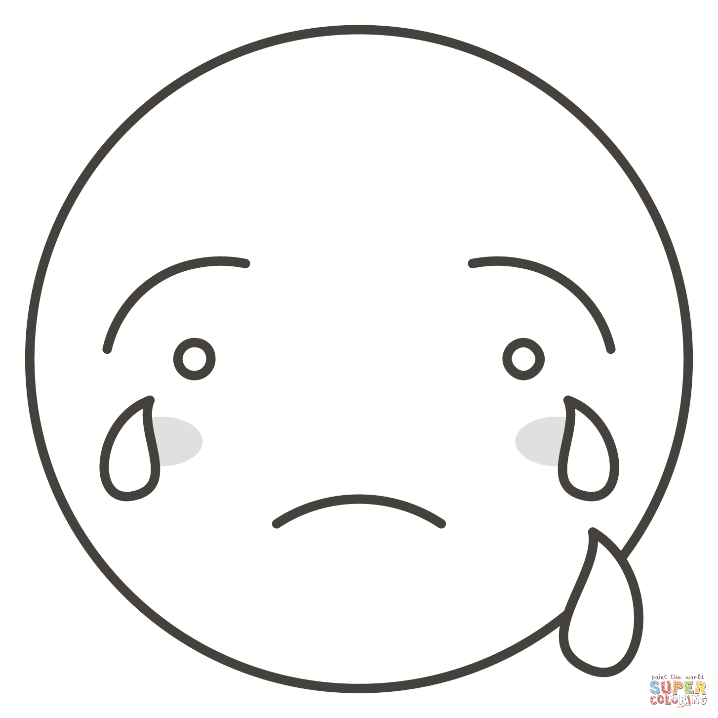 Crying face coloring page free printable coloring pages