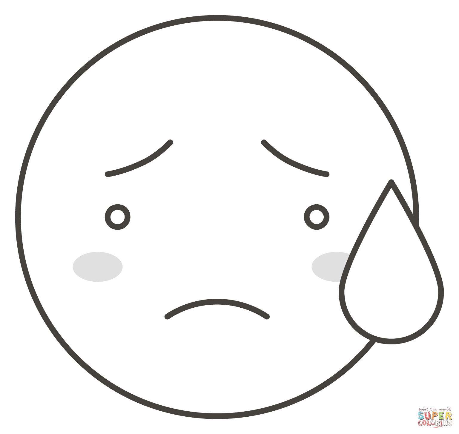 Sad but relieved face coloring page free printable coloring pages