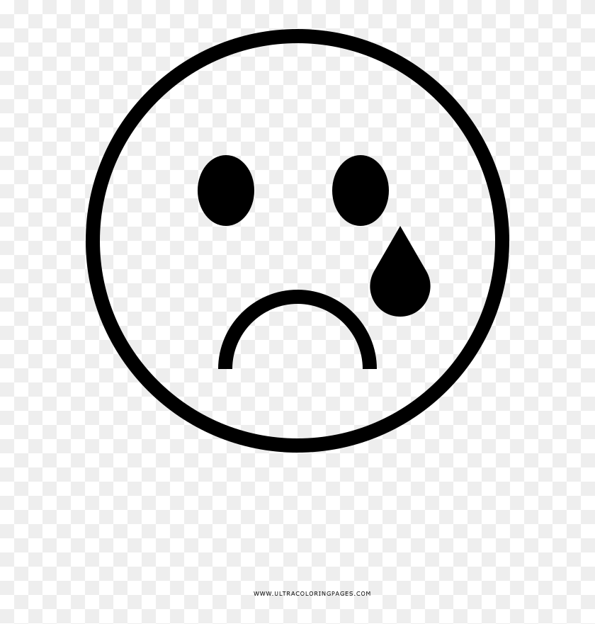 Sad face coloring page