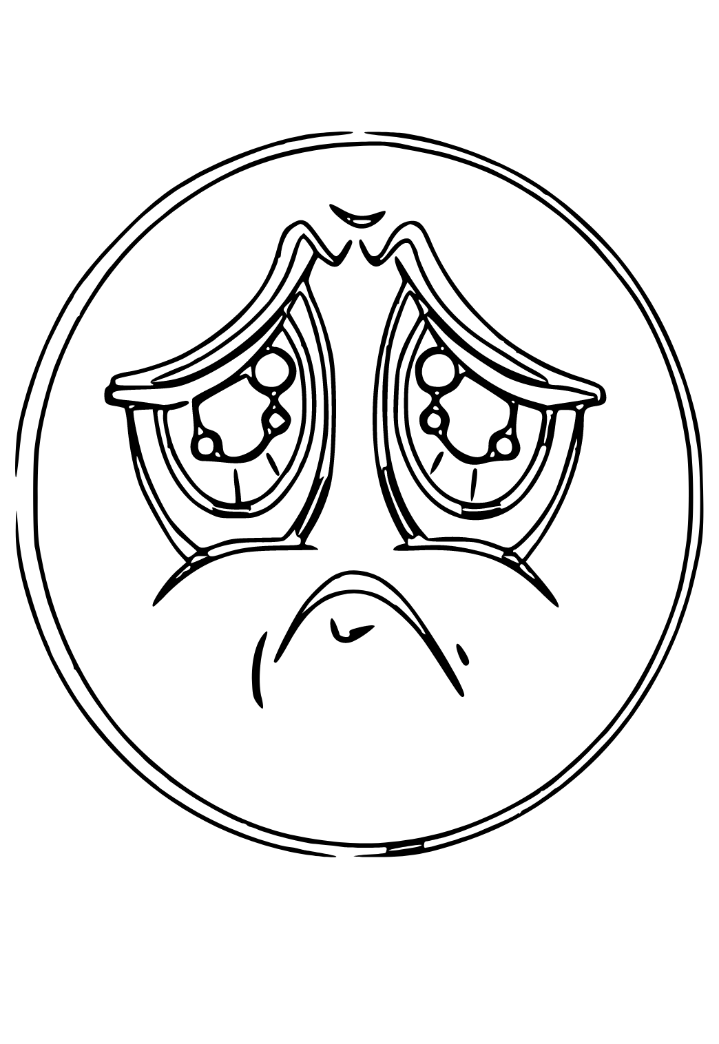 Free printable sad emoji coloring page for adults and kids