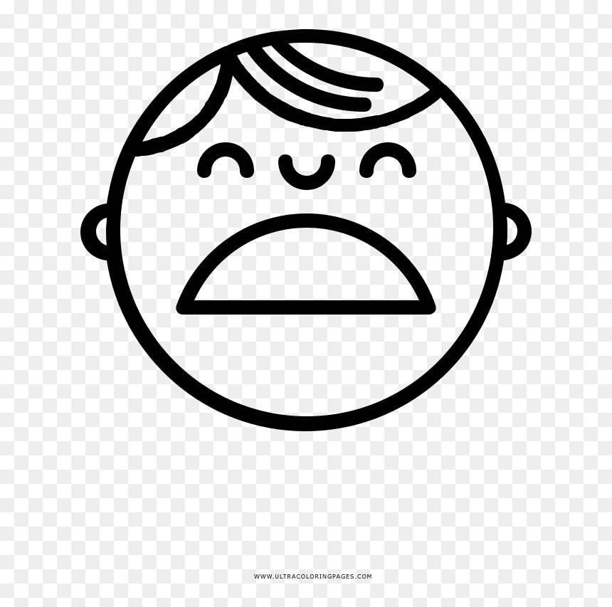 Sad face coloring page