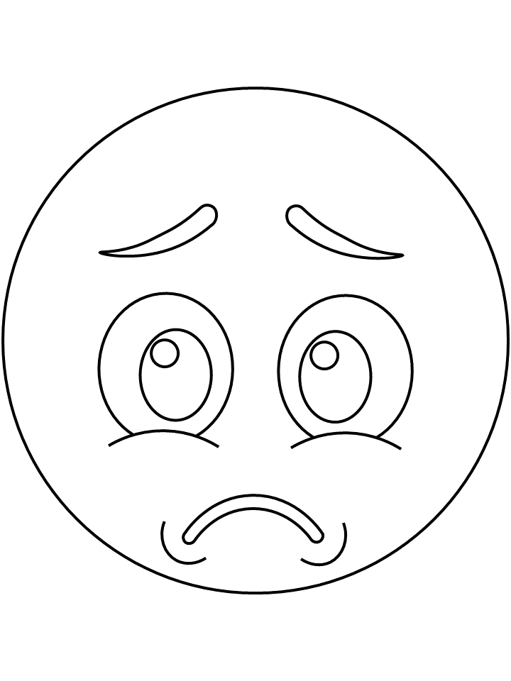 Printable coloring page sad emotion