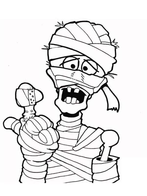 Sad mummy coloring page