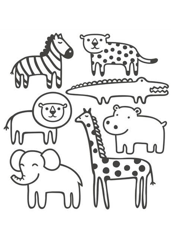 Little safari animals coloring pages animal coloring pages zoo animal coloring pages animals wild