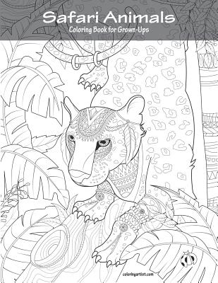 Safari animals coloring book for grown