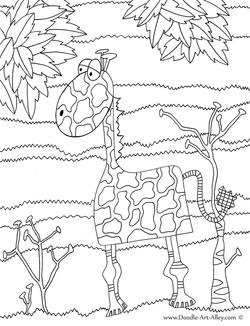 Safari animal coloring pages