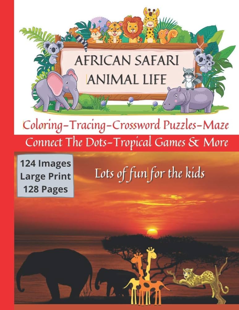 African safari animal life coloring