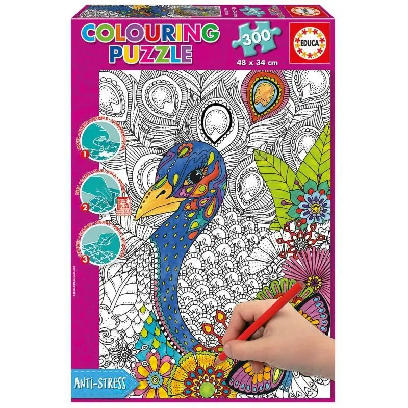 Clearance educa colouring puzzle doodle art jungle safari pcs