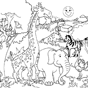 Jungle coloring pages printable for free download