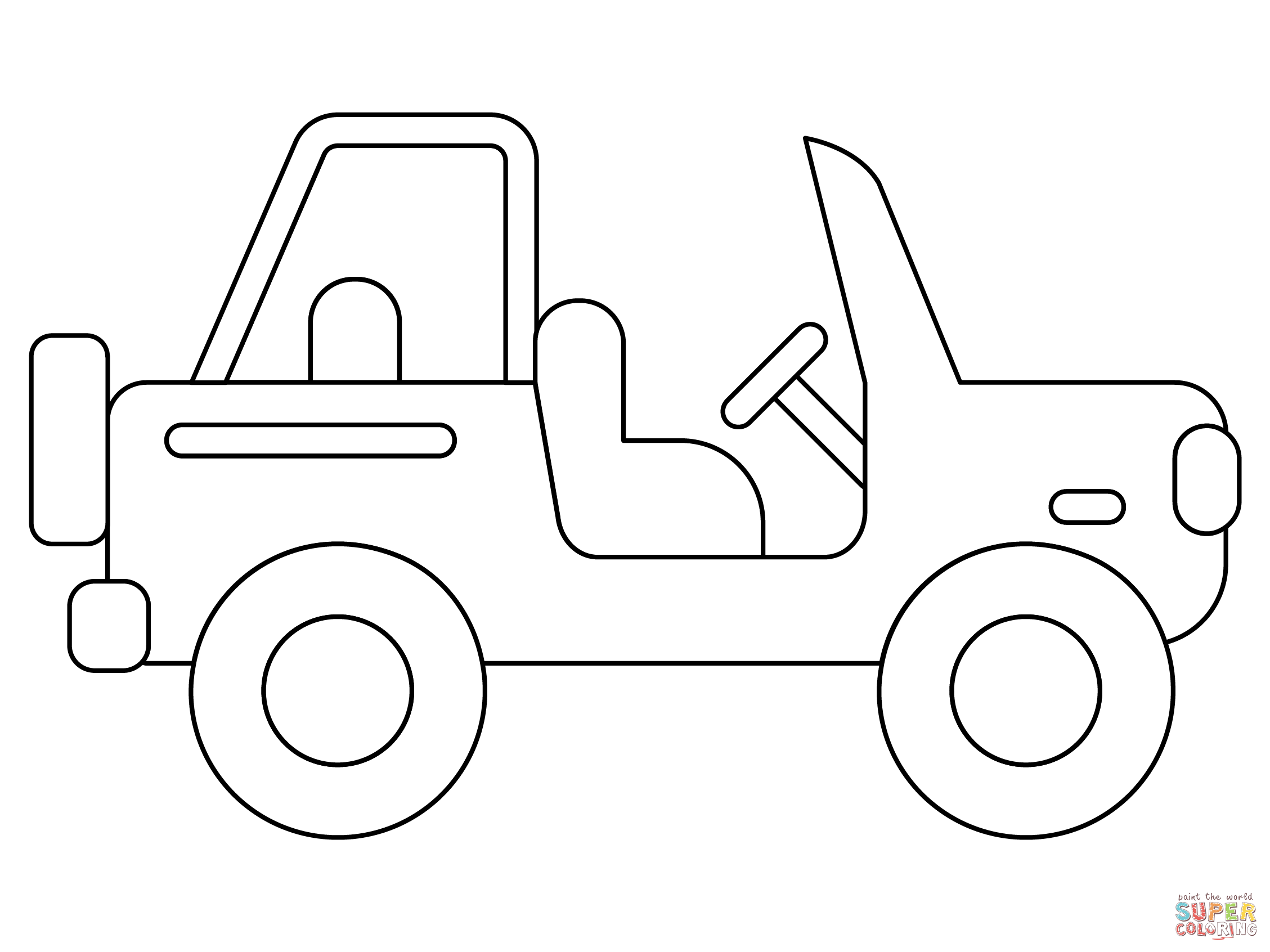 Safari jeep coloring page free printable coloring pages