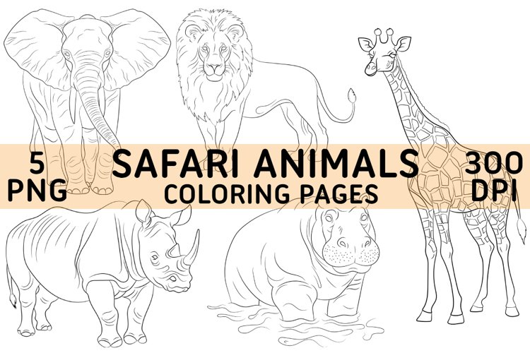 Safari animals coloring pages