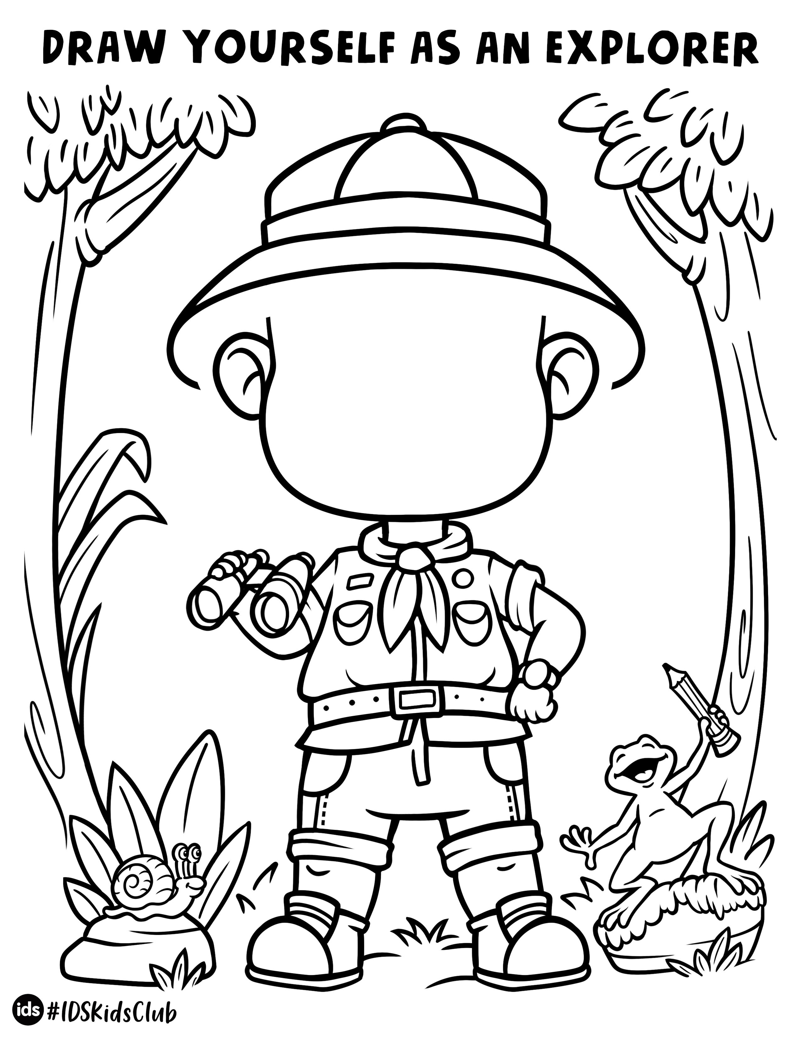 Jungle explorer coloring page jungle theme classroom preschool jungle safari activities